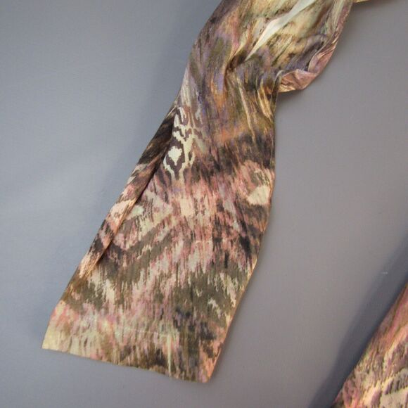 Chico's Boho Print Top Women's Size 2 V-Neck Shirt USA Made Large 12 L‎ Nature - Picture 5 of 8